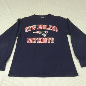 NEW ENGLAND PATRIOTS YOUTH MEDIUM LONG SLEEVE BLUE T-SHIRT L466